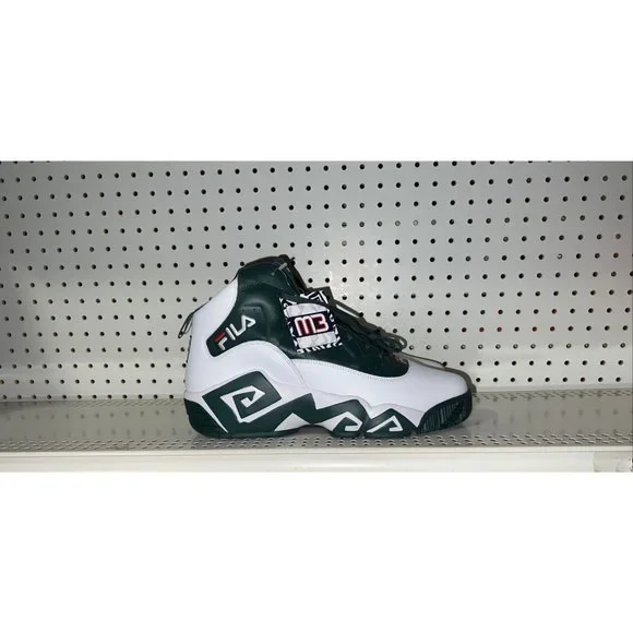 FILA MB Mens Athletic Basketball Shoes Size White Pine Green Jamal  Mashburn